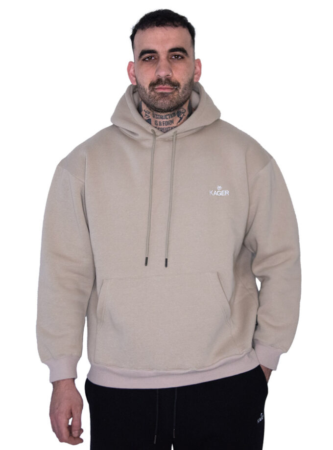 Hoodie Embroidered Beige