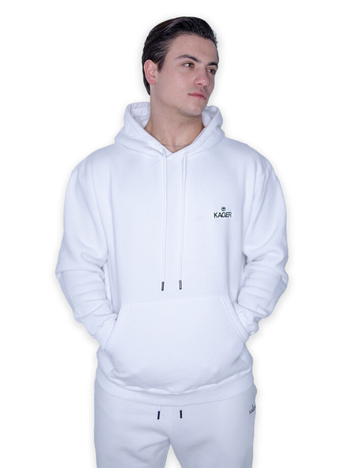 Hoodie Embroidered White