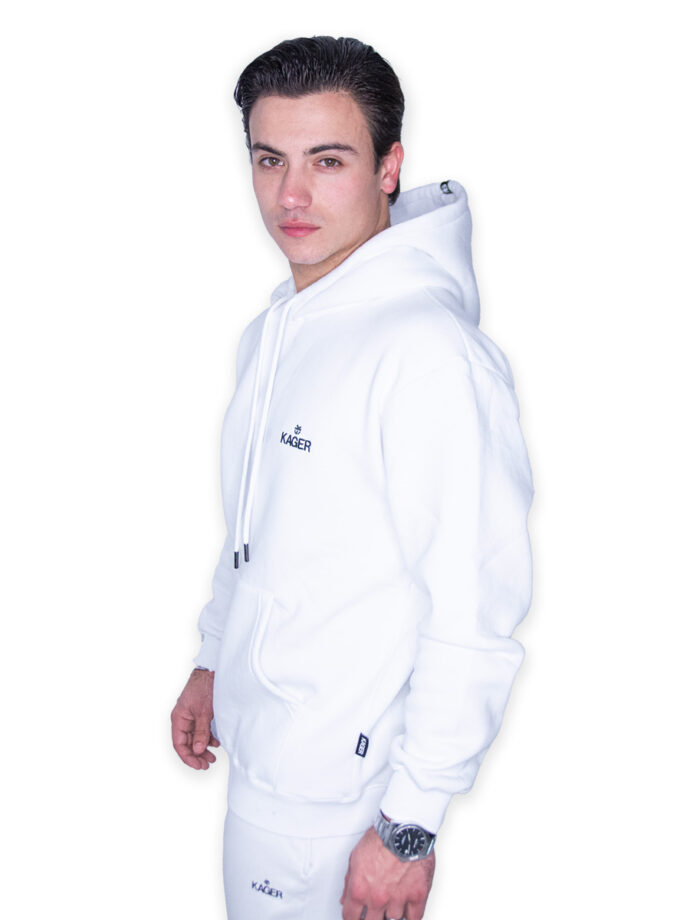 Hoodie Embroidered White