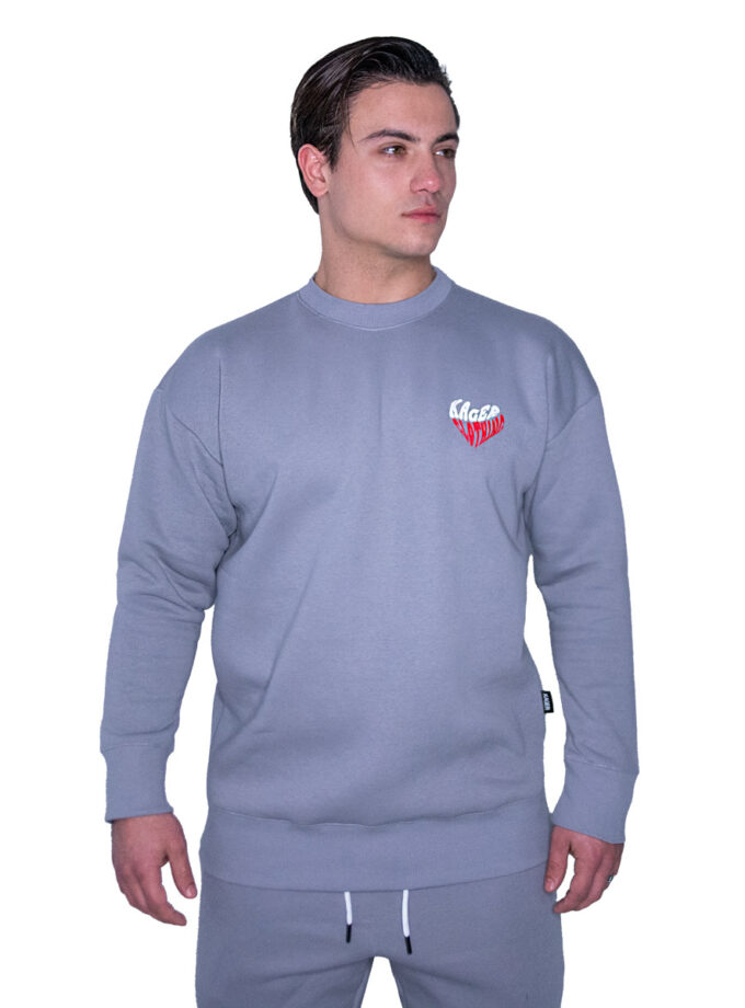 Sweatshirt Heart Grey