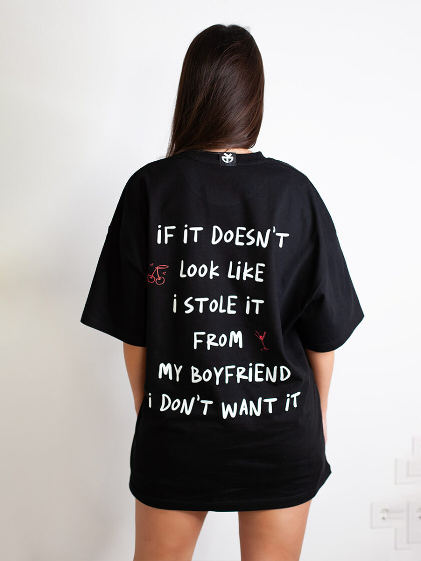 T-shirt Oversized Black Boyfriend
