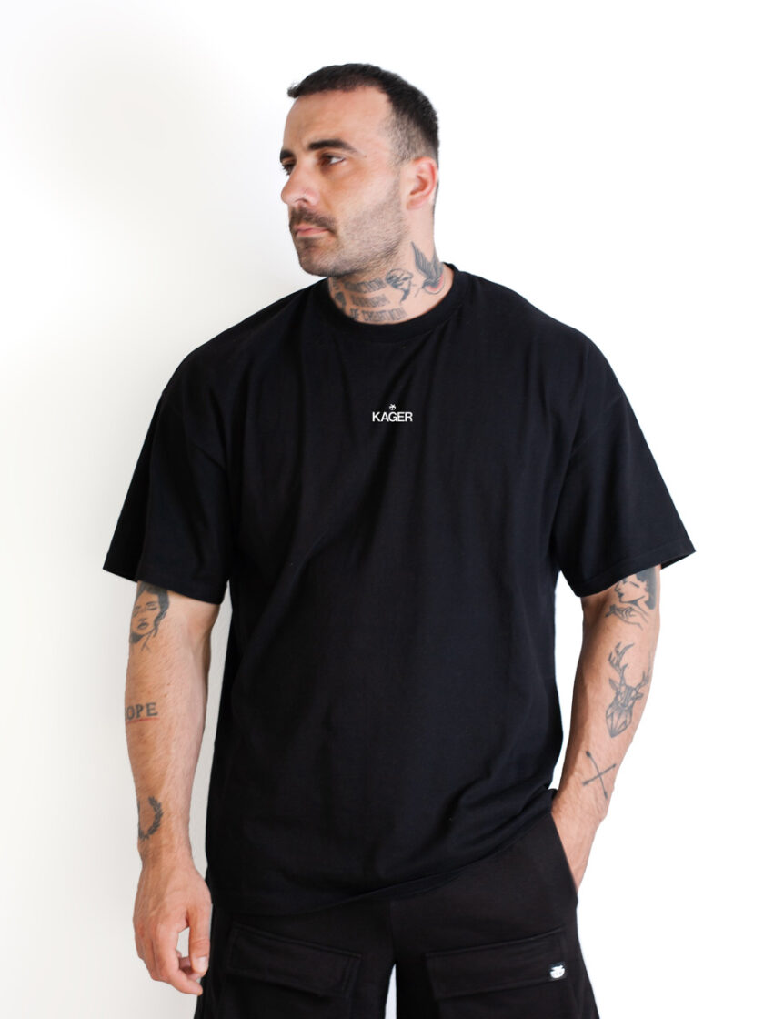 T-shirt Oversized Black Happiness - Image 3