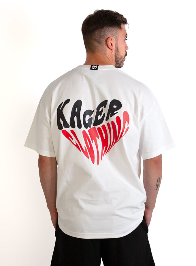 T-shirt Oversized White Kager Heart