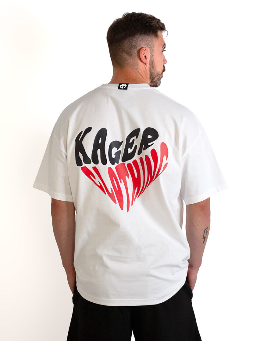 T-shirt Oversized White Kager Heart - Image 2