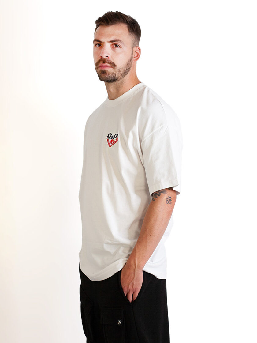 T-shirt Oversized White Kager Heart