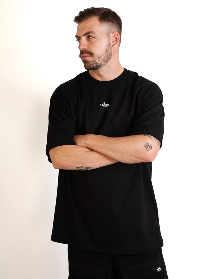 T-shirt Oversized Black Outside The Box