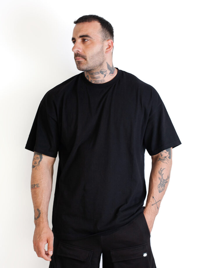 T-shirt Oversized Black Happiness