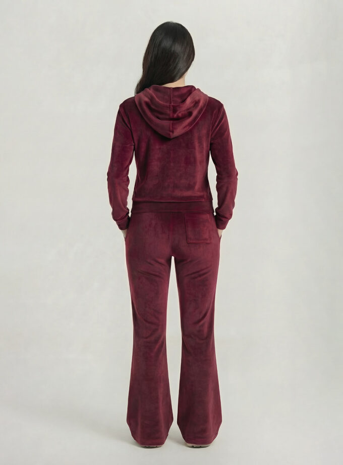 Velour Tracksuit Set – Bordeaux