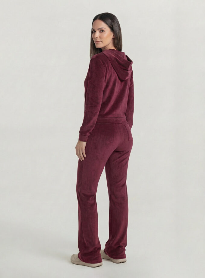 Velour Tracksuit Set – Bordeaux