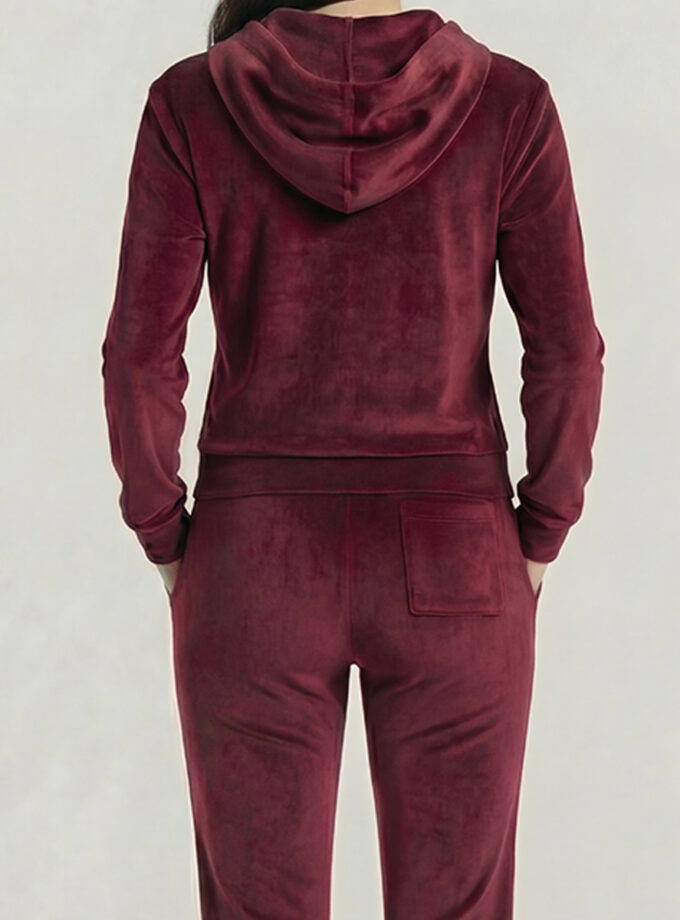 Velour Tracksuit Set – Bordeaux
