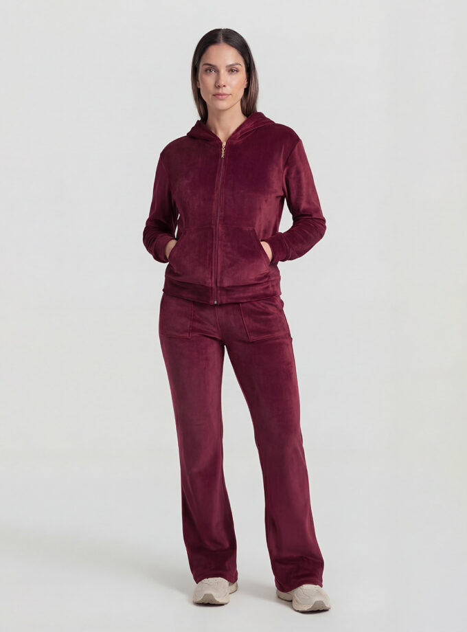 Velour Tracksuit Set – Bordeaux