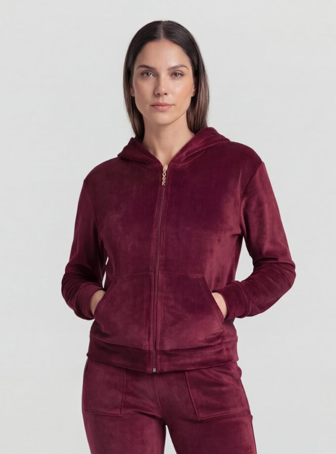 Velour Tracksuit Set – Bordeaux