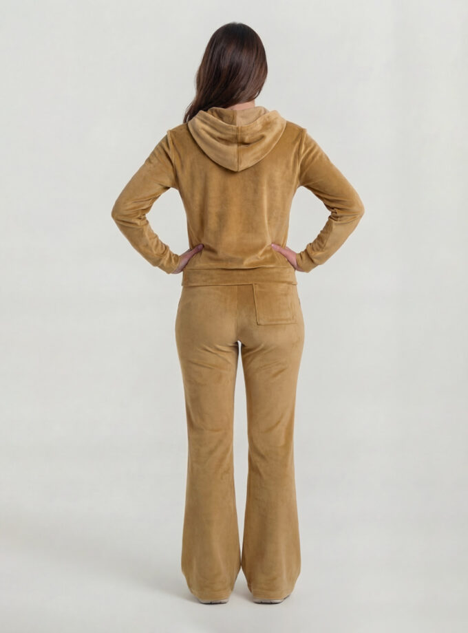 Velour Tracksuit Set – Golden Beige