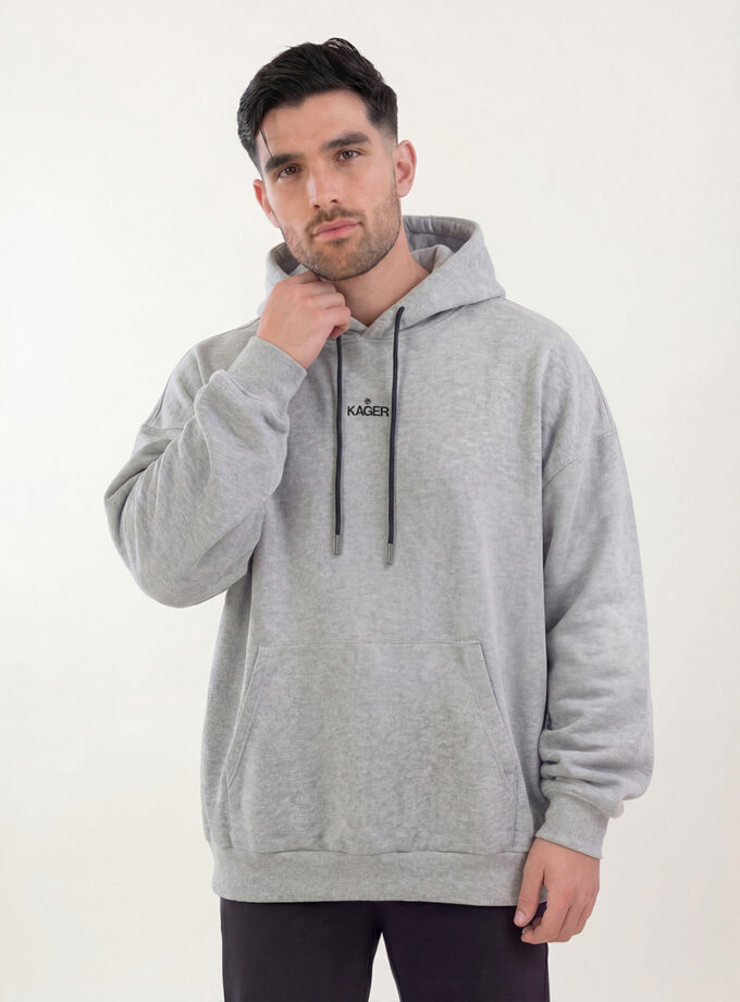 Oversized Essential Hoodie - Grey Melange