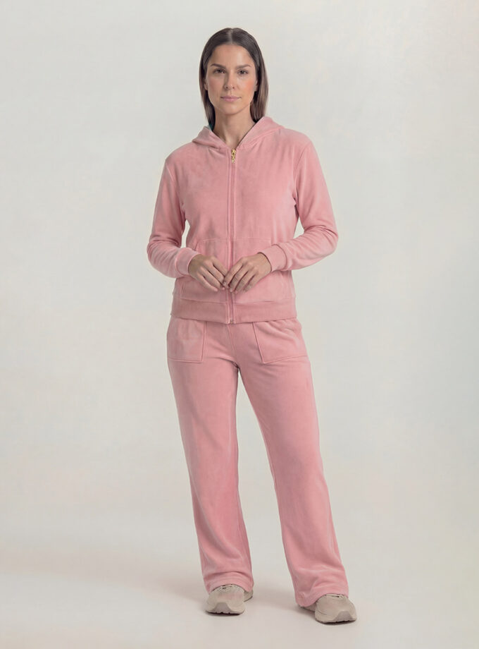 Velour Tracksuit Set – Pink