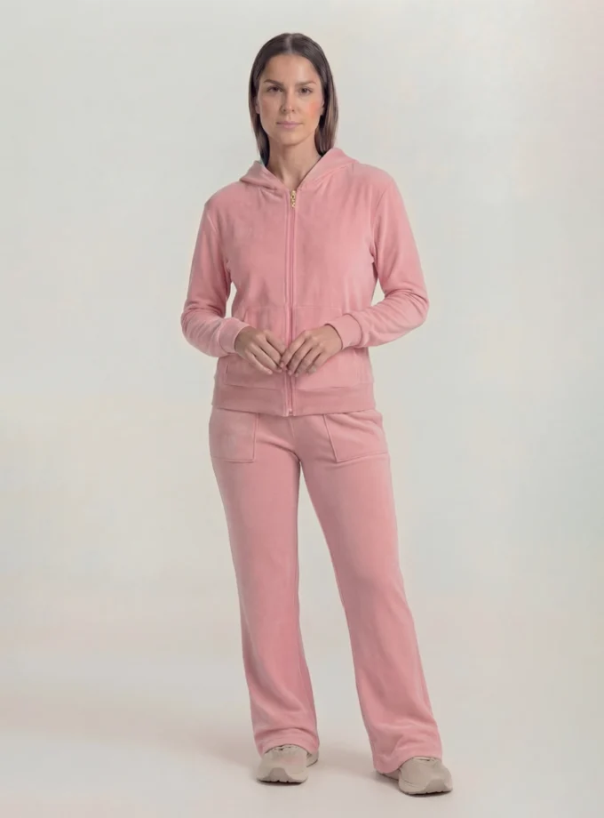 Velour Tracksuit Set – Pink