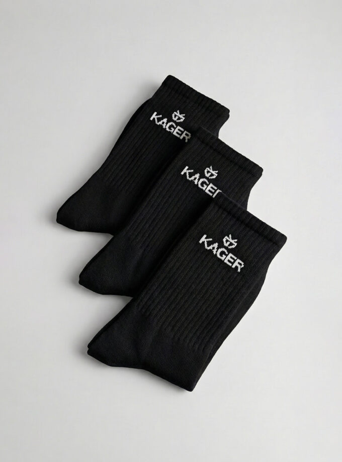 Premium Crew Socks - Black 3 Pack
