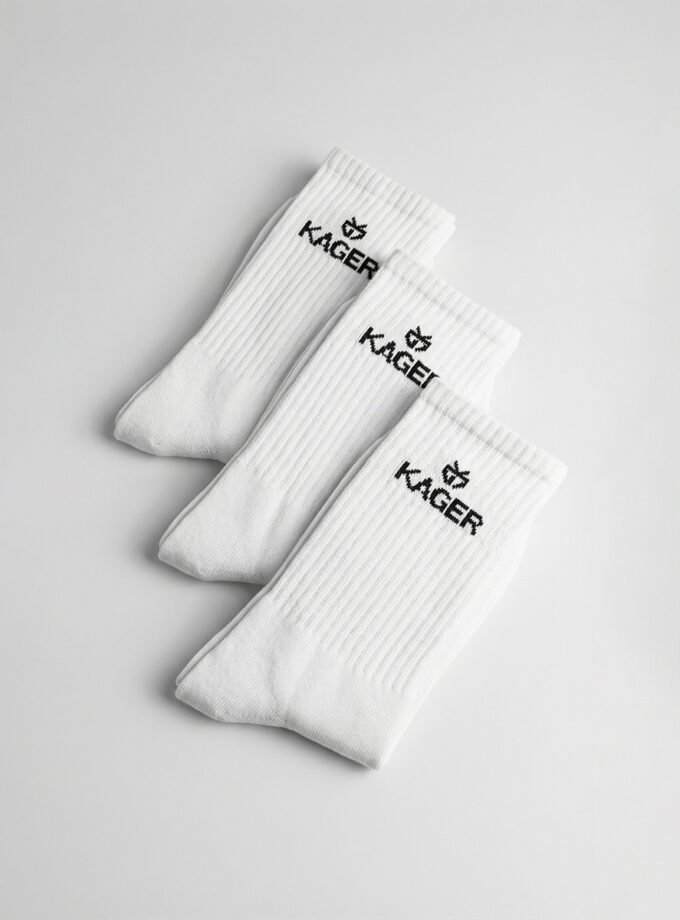 Premium Crew Socks - White 3 Pack